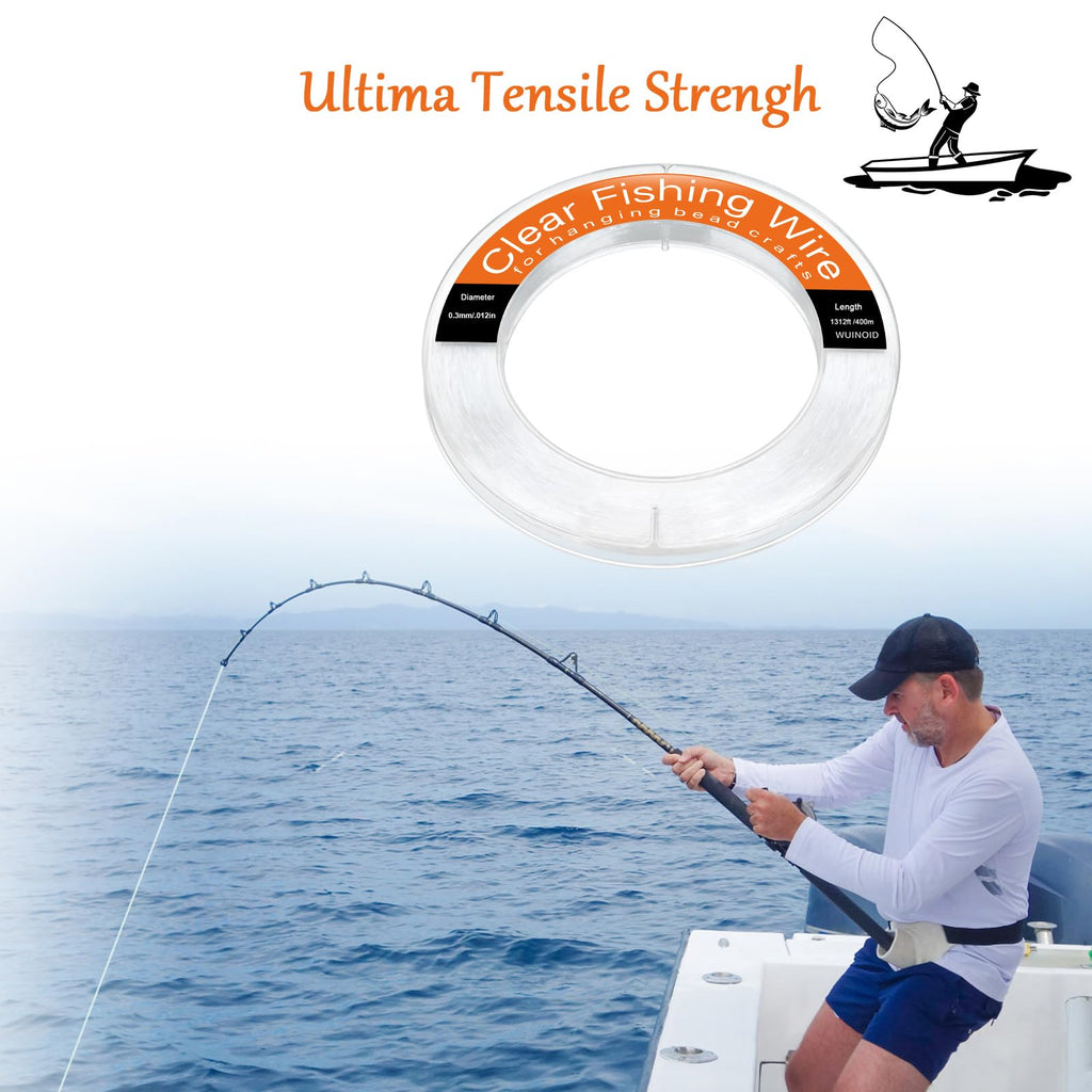 Fishing Line Wire, Clear Monofilament Fishing Line Wire, Nylon Clear Invisible String for Fishing and Hanging Balloons Garland Crafts Decorations WUINOID