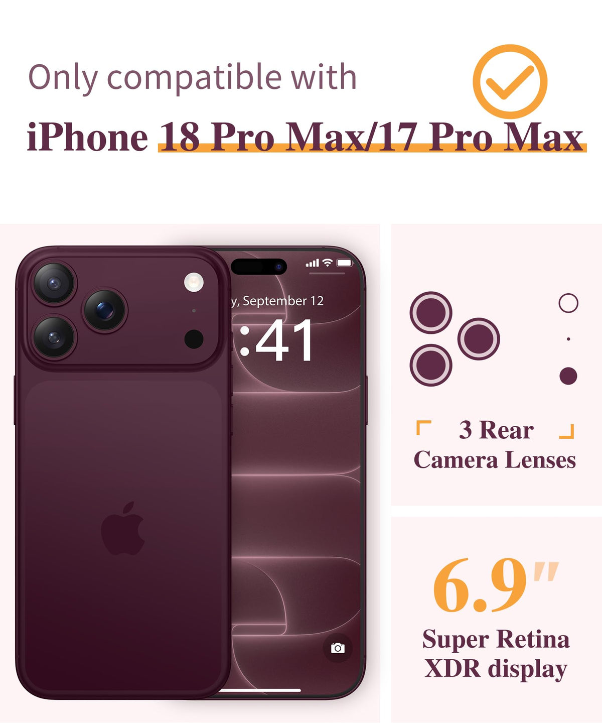 GVIEWIN for iPhone 18 Pro Max Case/17 Pro Max Case Floral Clear Slim Women