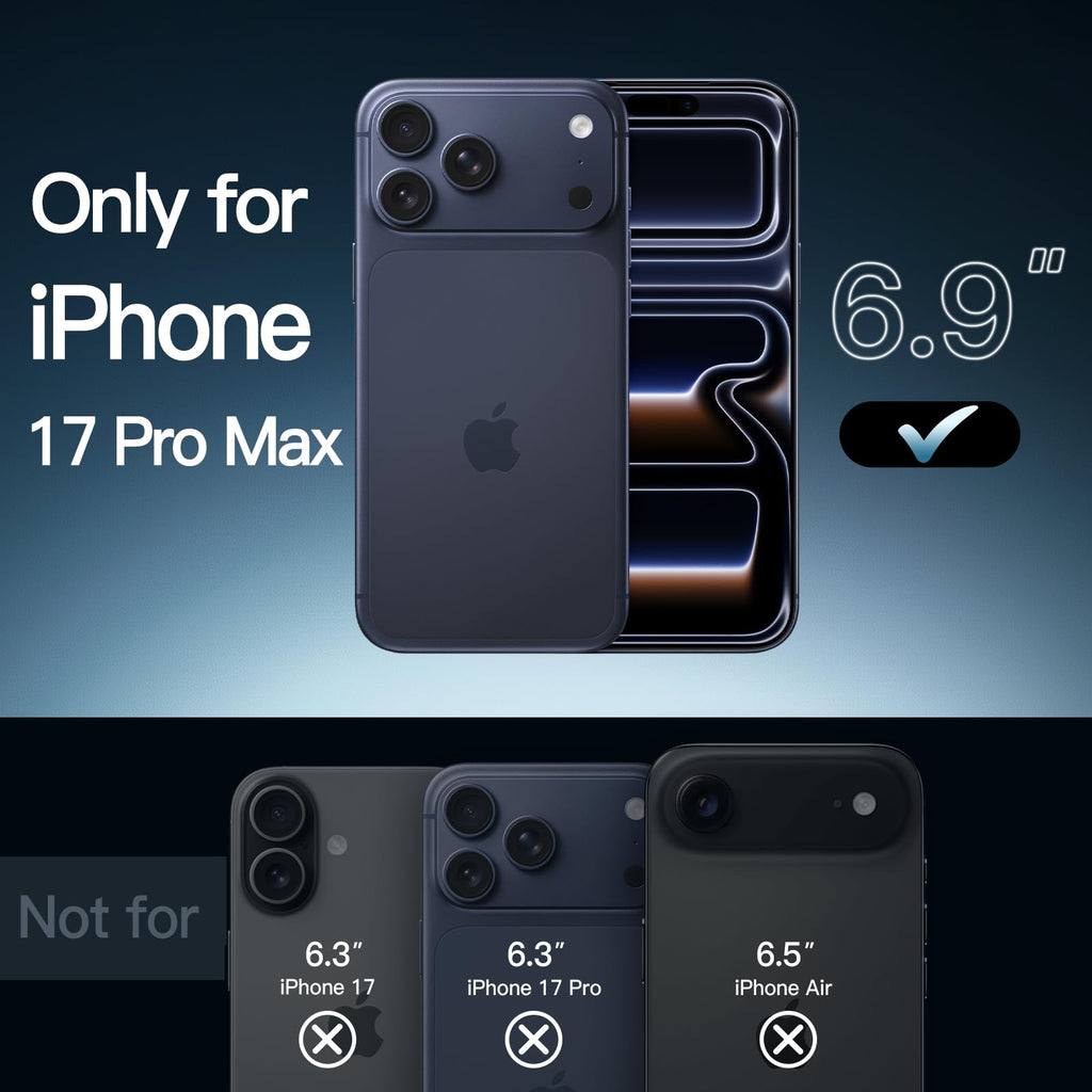 JETech Case for iPhone 17 Pro Max, Anti-Yellowing, Black