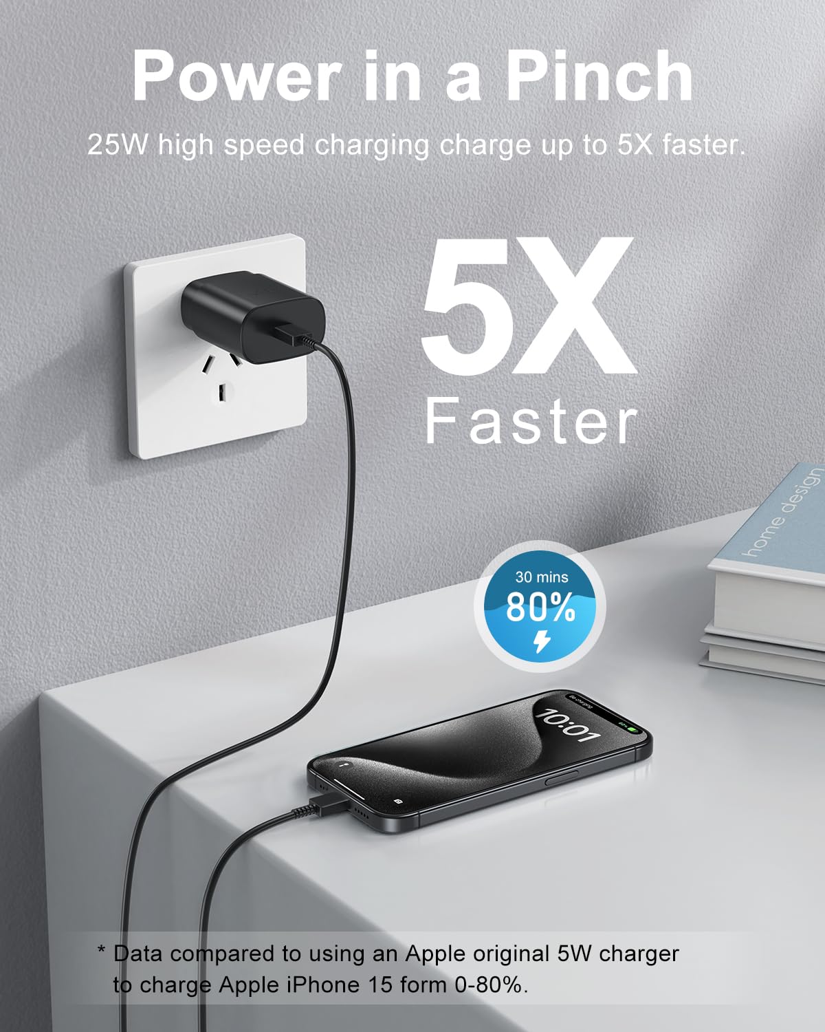 Type C Charger Fast Charging, 2Pack [10FT&6FT] Long USB C Cable with 25W Phone Super Fast Charger Block Compatible with Galaxy S26+/S25 Ultra,iPhone 18/17/16/Air/Plus/Pro Max/Duo