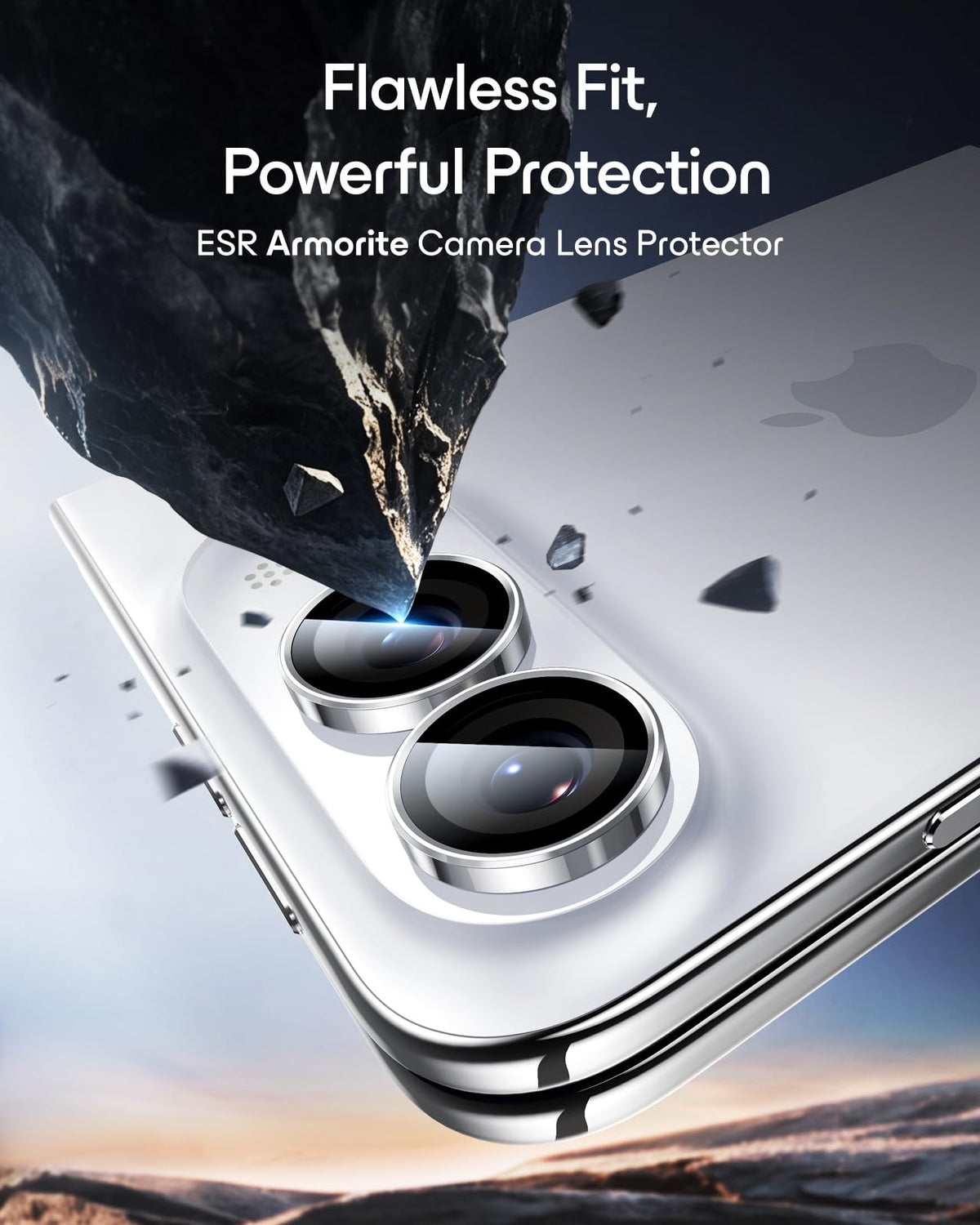 ESR for iPhone Duo Camera Lens Protector, 2 Pack, Black