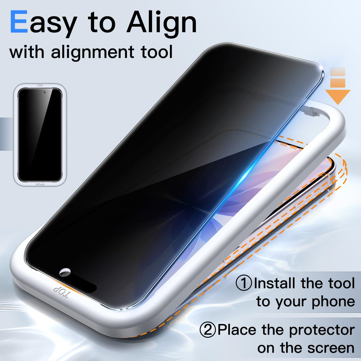 JETech Privacy Screen Protector for iPhone 18 Pro, 2-Pack