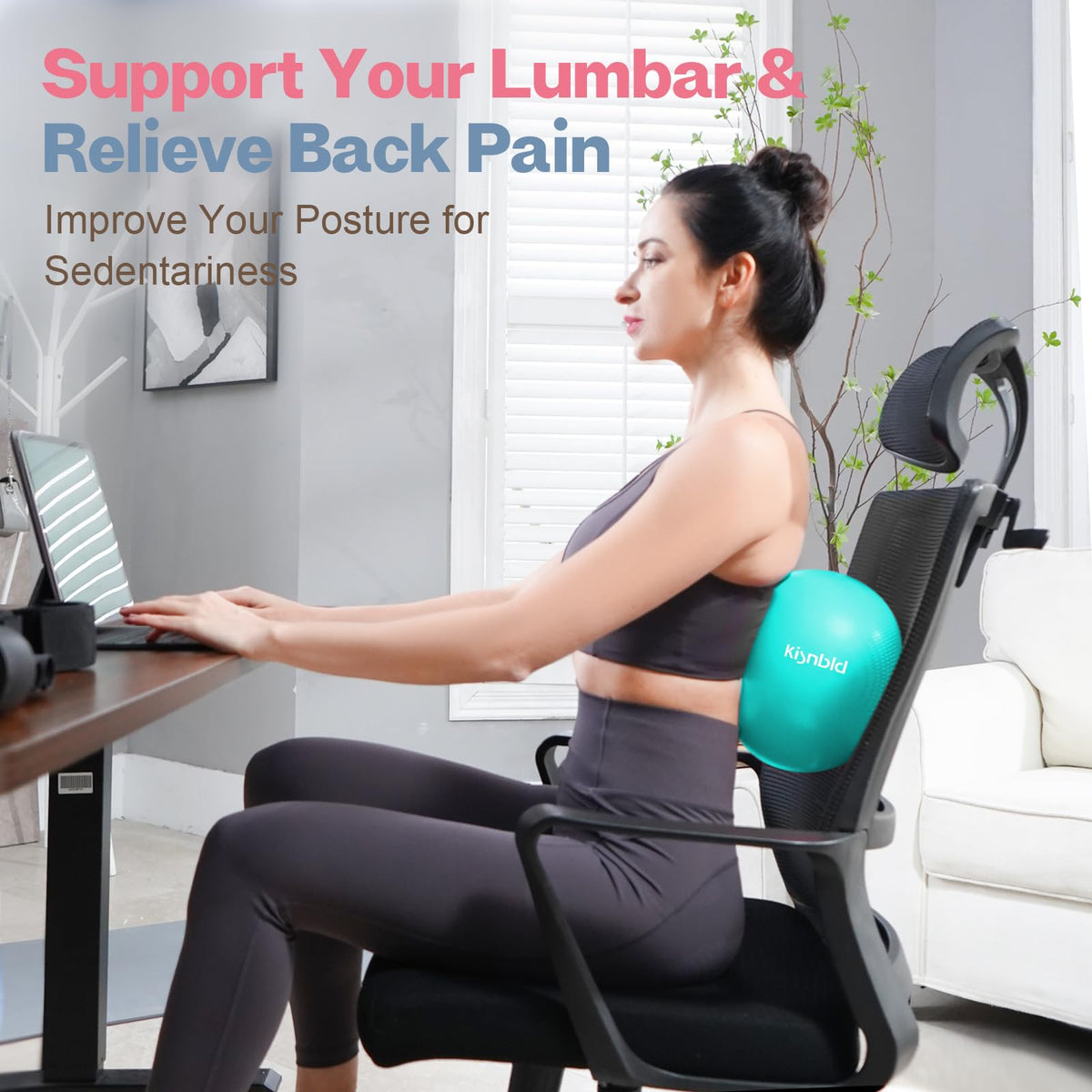kisnbld 9 Inch Pilates Ball, Small Exercise Ball for Core &Physical Therapy