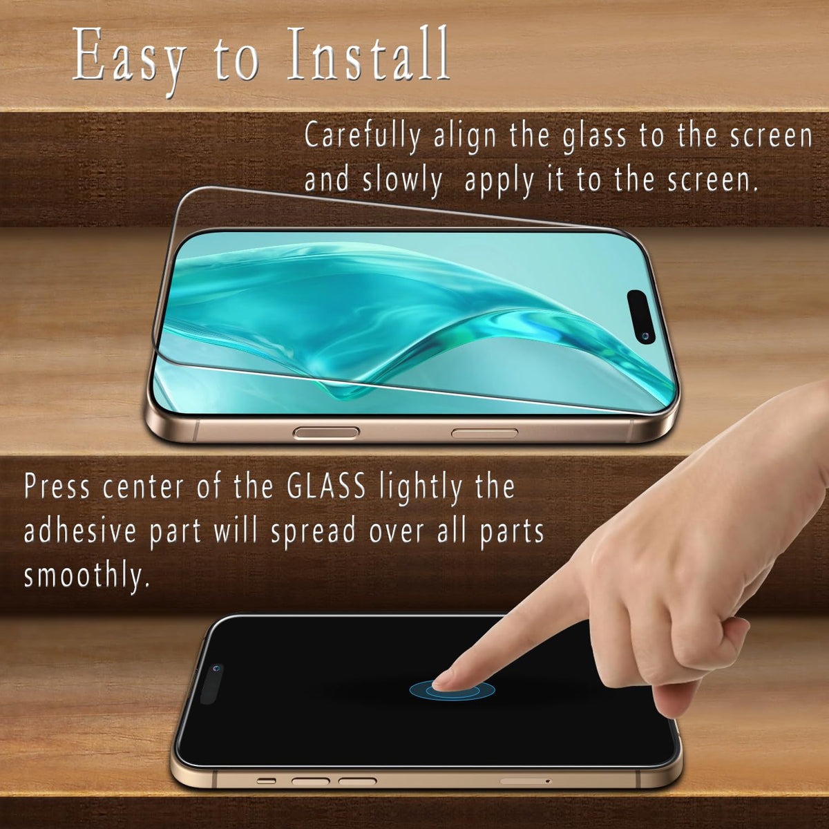 2 Pack Screen Protector for iPhone 16 Pro Max Tempered Glass