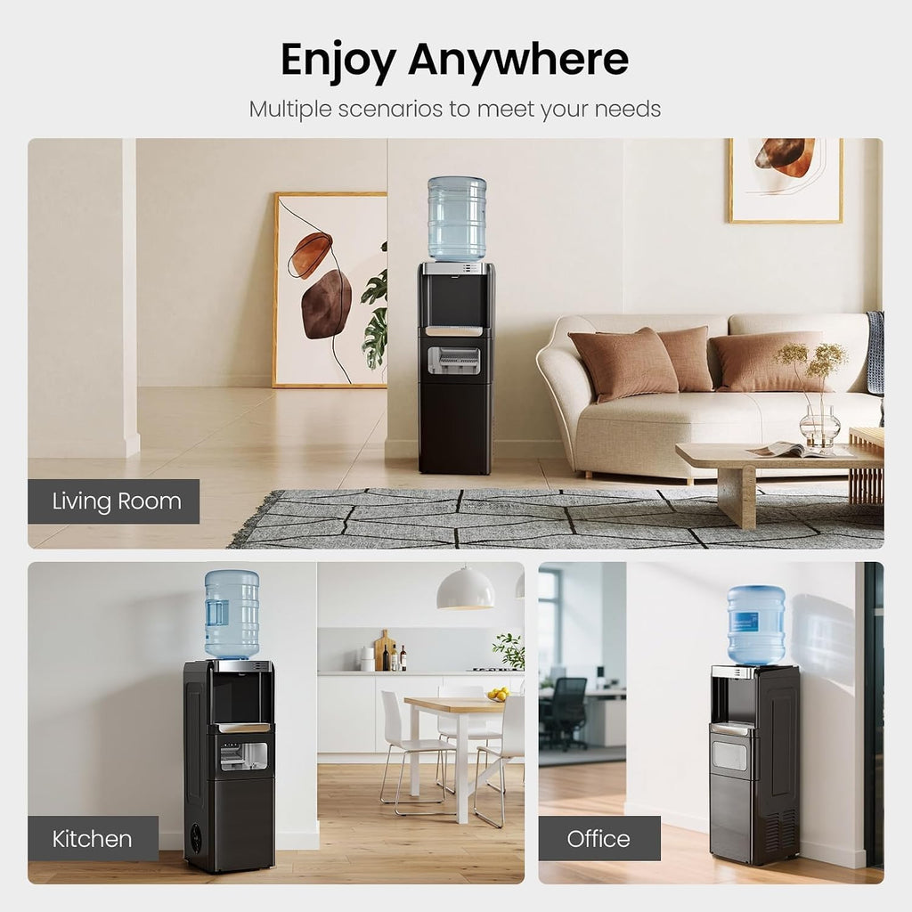 Kismile Water Dispenser with Ice Maker, 3 in 1 Water Cooler, Top Loading