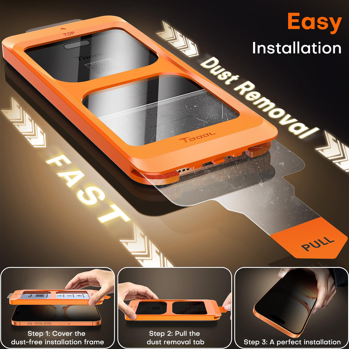 TOCOL for iPhone 17 Pro Max Screen Protector, Easy Installation