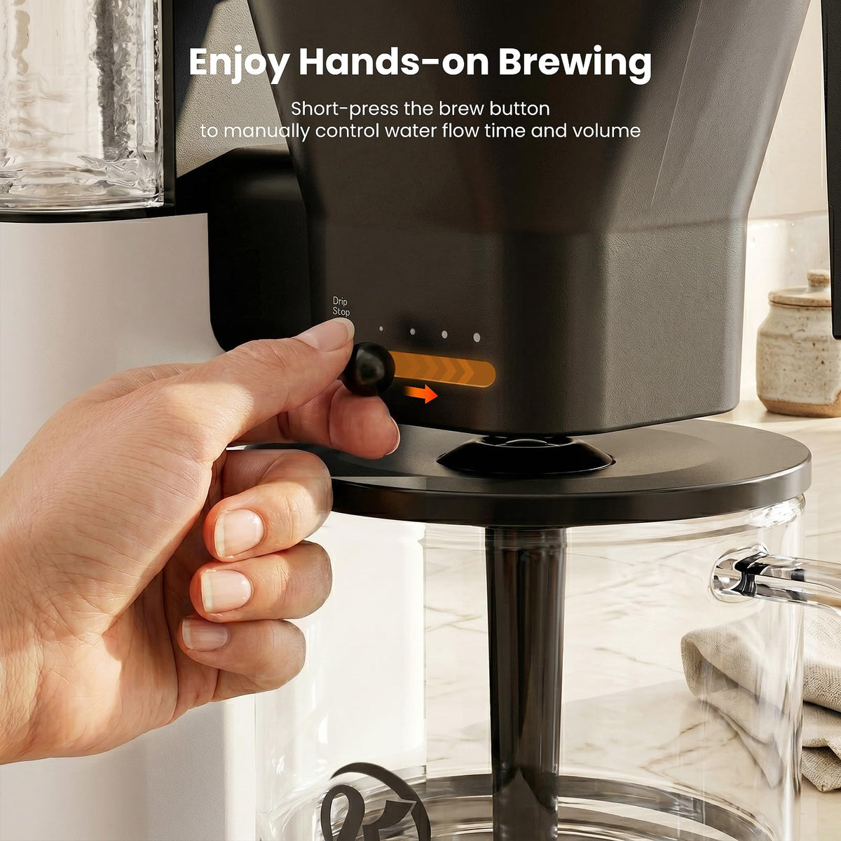 Kismile SCA Certified 8-Cup Coffee Maker, 6-Min Quick Brew, Hot & Cold Brew Coffee Machine, Adjustable Flow Control, Magnetic Anti-Drip, Keep Warm, DIY Manual Mode, Dishwasher Safe, Olive Green