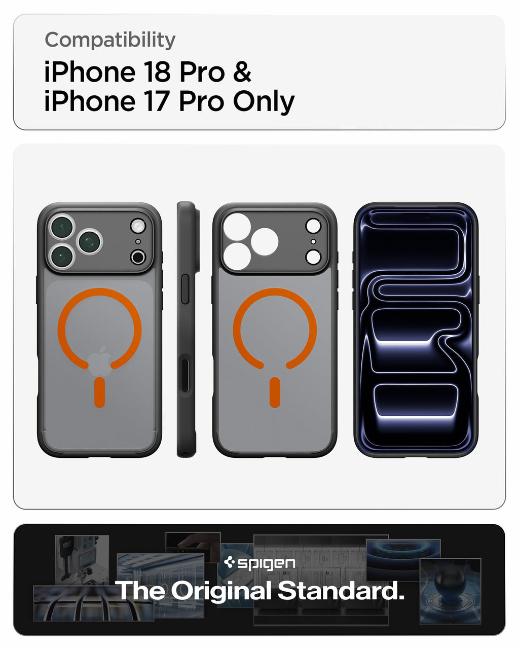 Spigen Ultra Hybrid MagFit for iPhone 17 Pro / 18 Pro Case, Frost Black