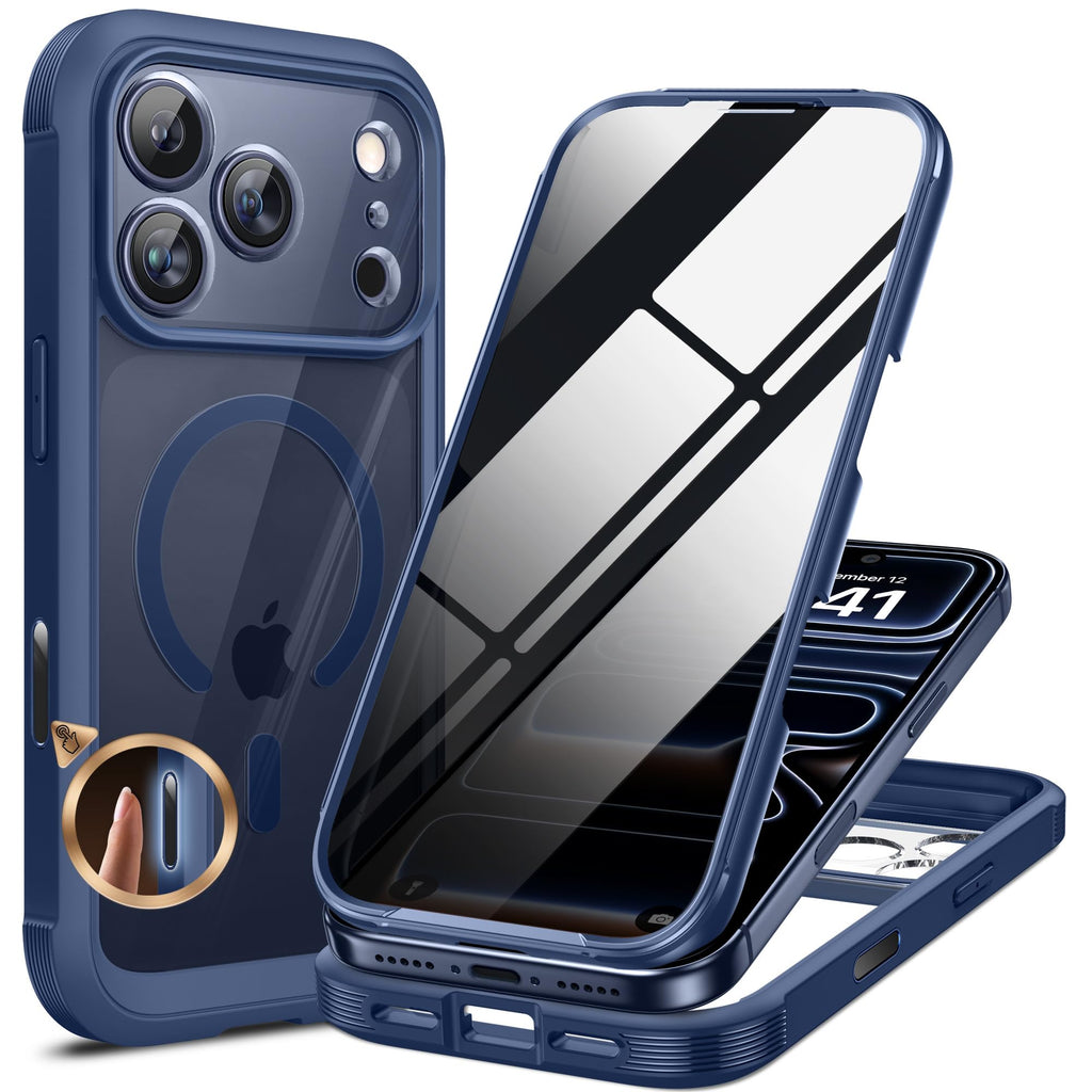 Miracase for iPhone 15 Pro Case 6.1'',with Private Screen Protector,Black