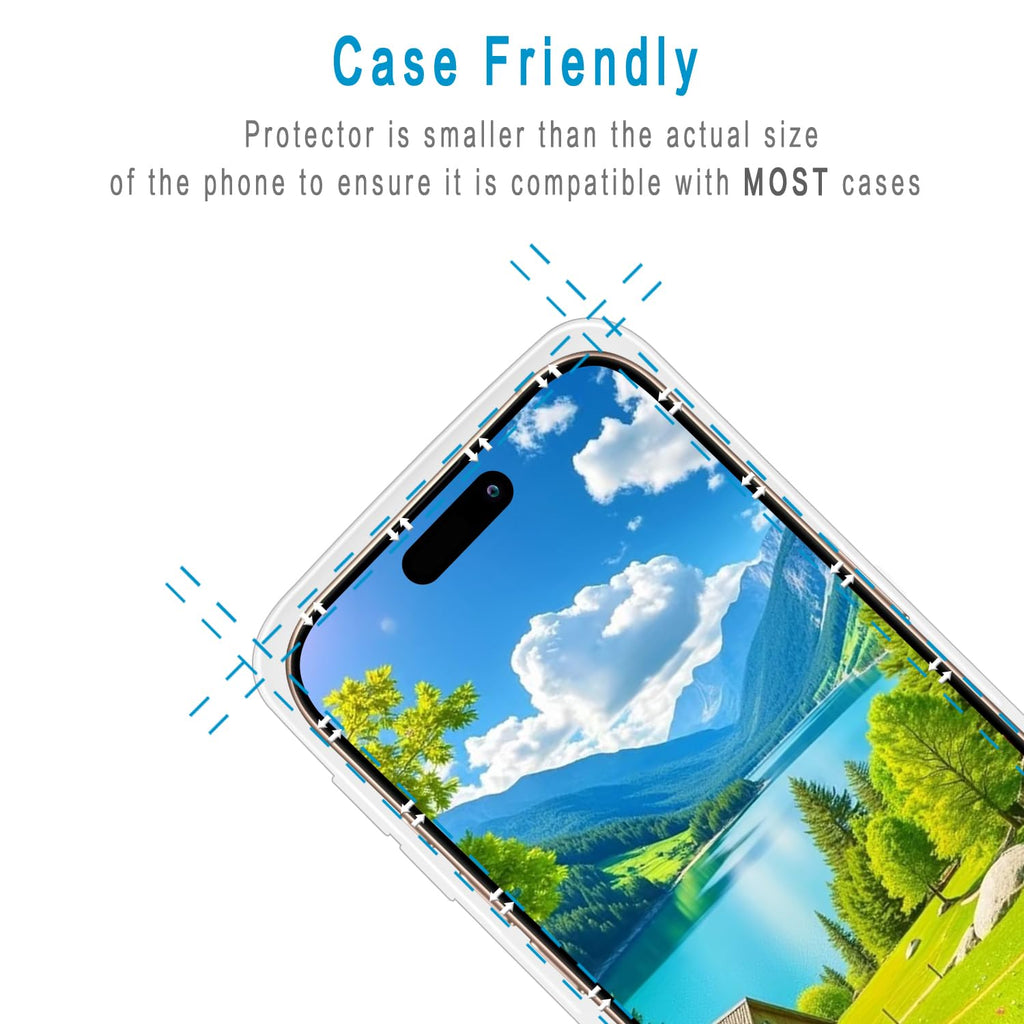 2 Pack Screen Protector for iPhone 16 Pro Max Tempered Glass