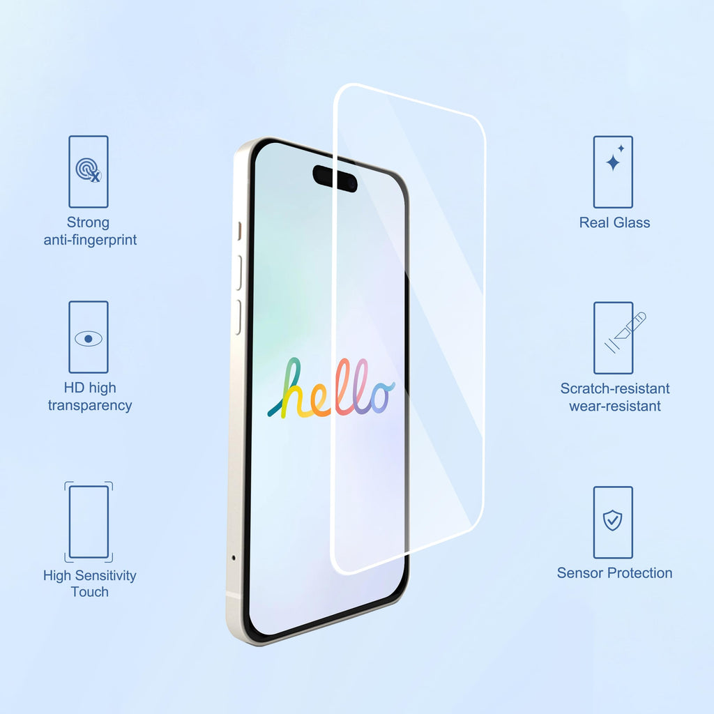 Ailun Screen Protector + Camera Lens Protector for iPhone 16, 3+3 Pack