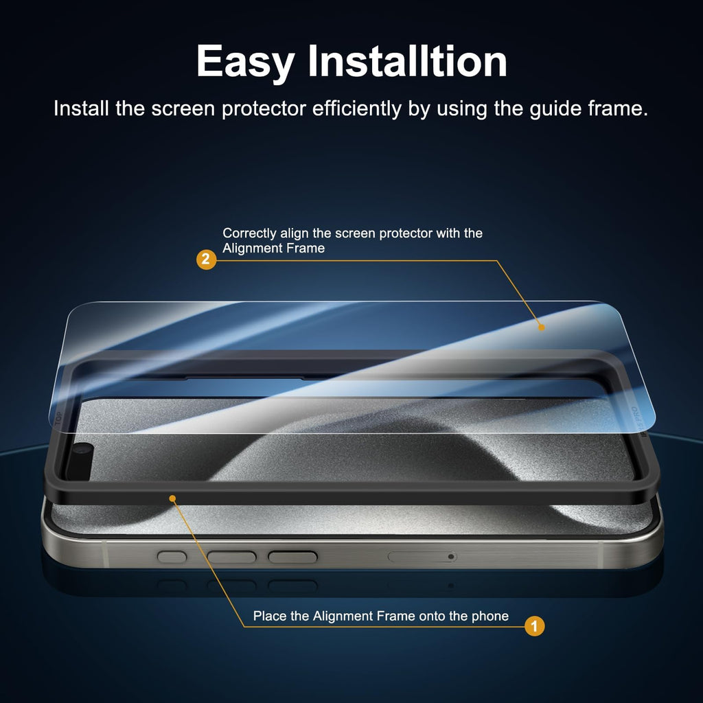 NEW'C for iPhone 16, iPhone 15 Screen Protector Installation Tool Included