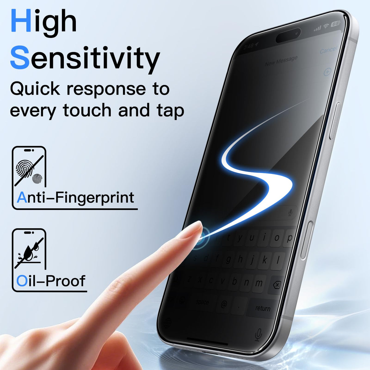 JETech Privacy Screen Protector for iPhone 18 Pro, 2-Pack