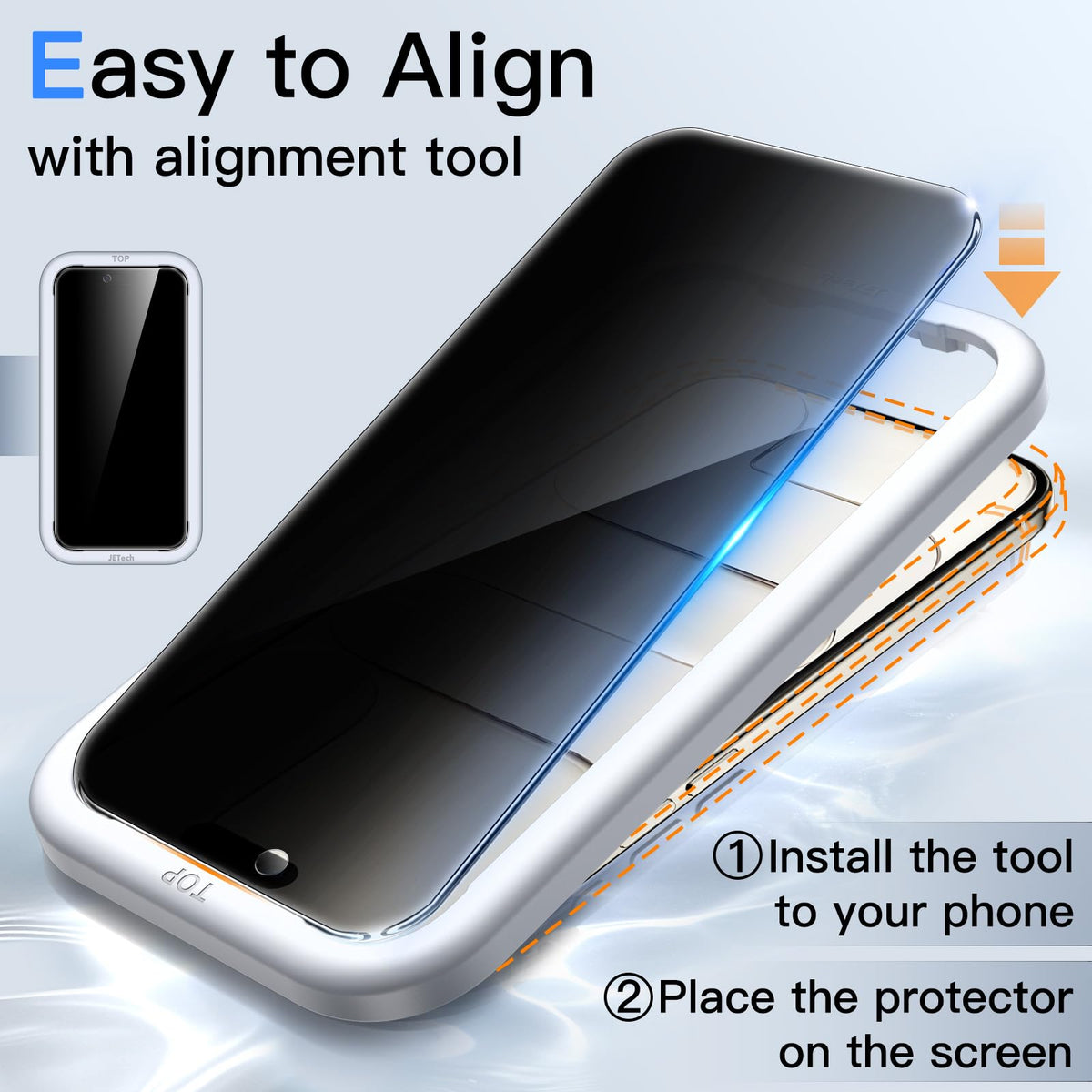 JETech Privacy Screen Protector for iPhone 18 Pro, 2-Pack