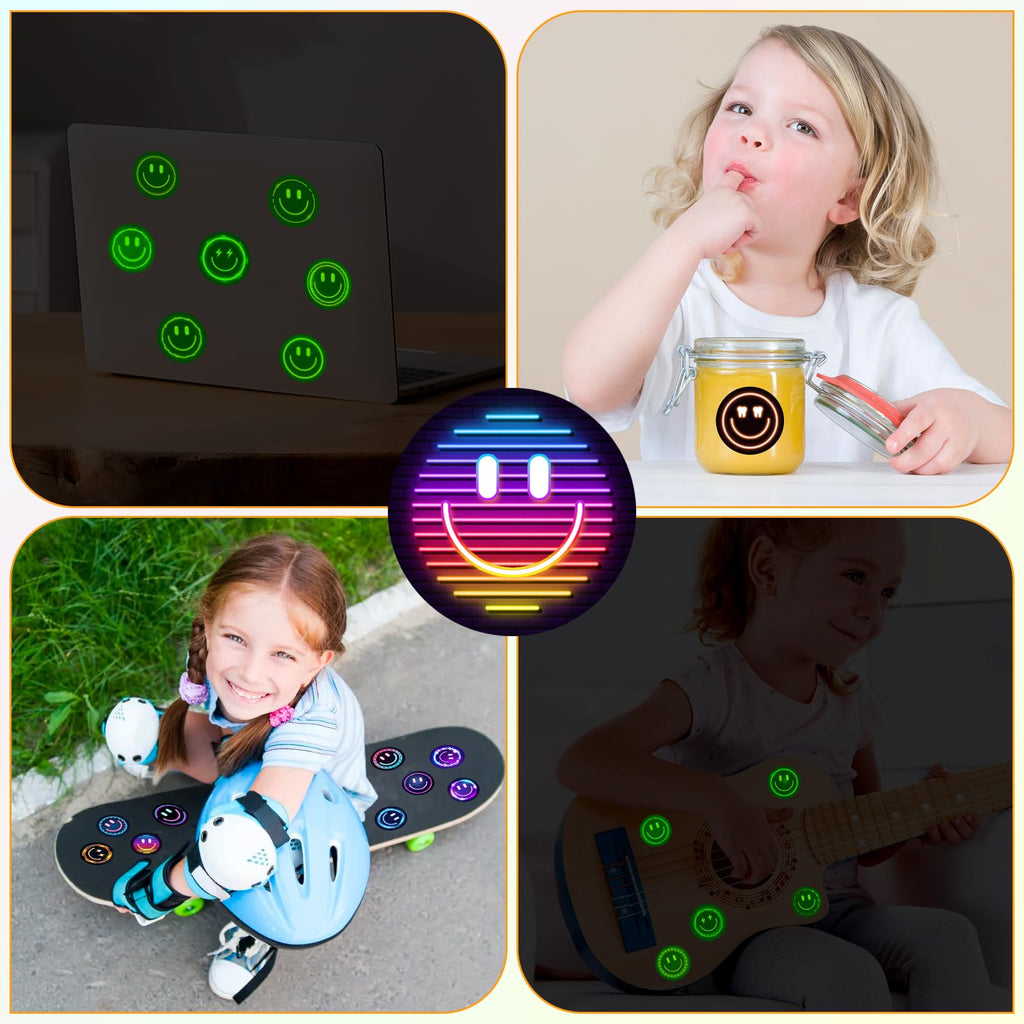 100PCS Smile Neon Stickers
