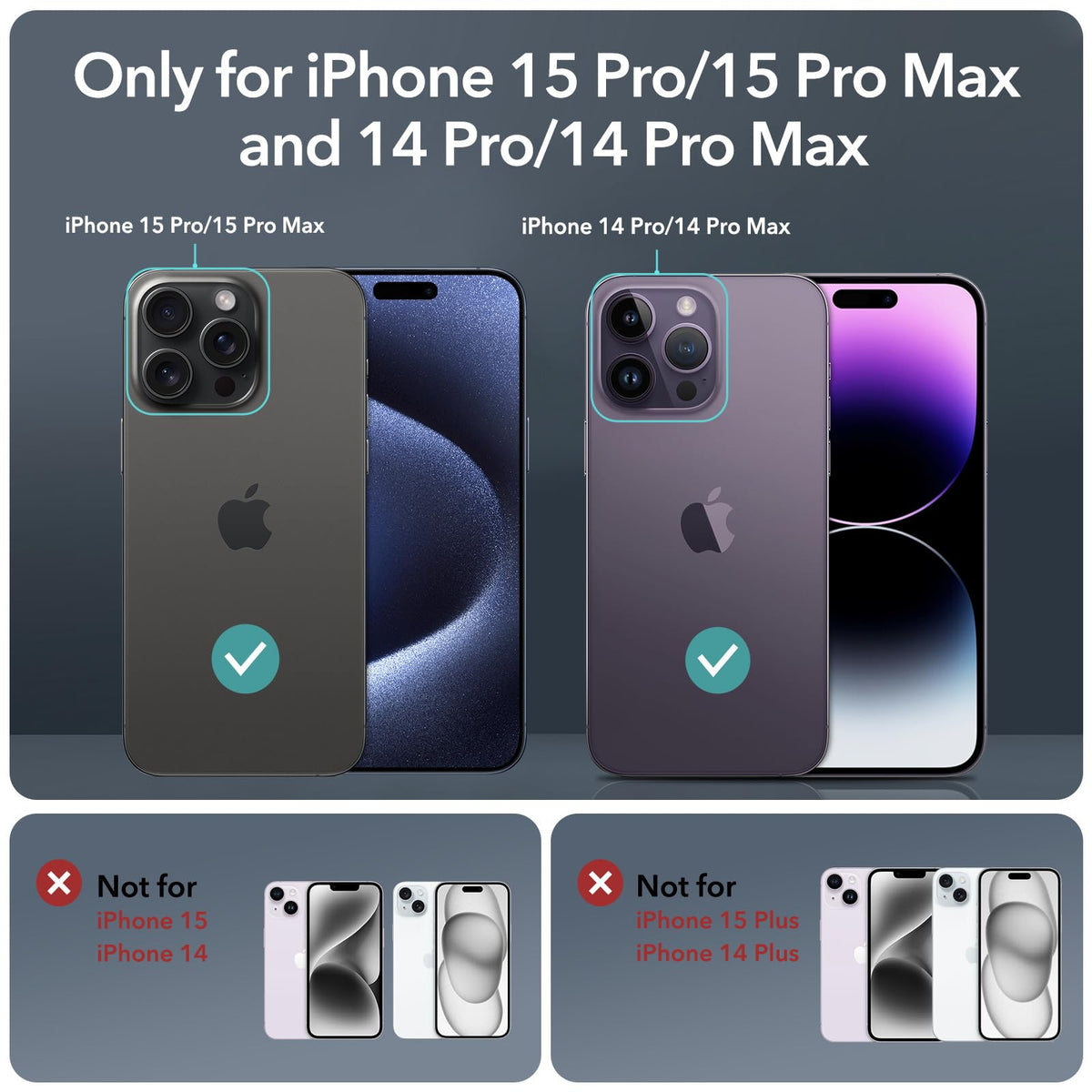 ESR for iPhone Duo Camera Lens Protector, 2 Pack, Black