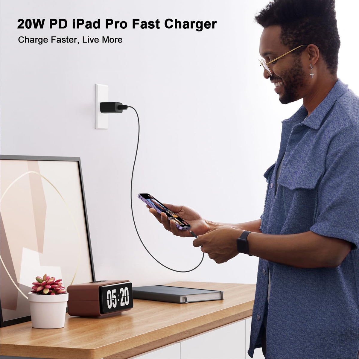 iPhone 18 17 16 15 Charger Fast Charging 10FT 20W USB C Charger Block Cable