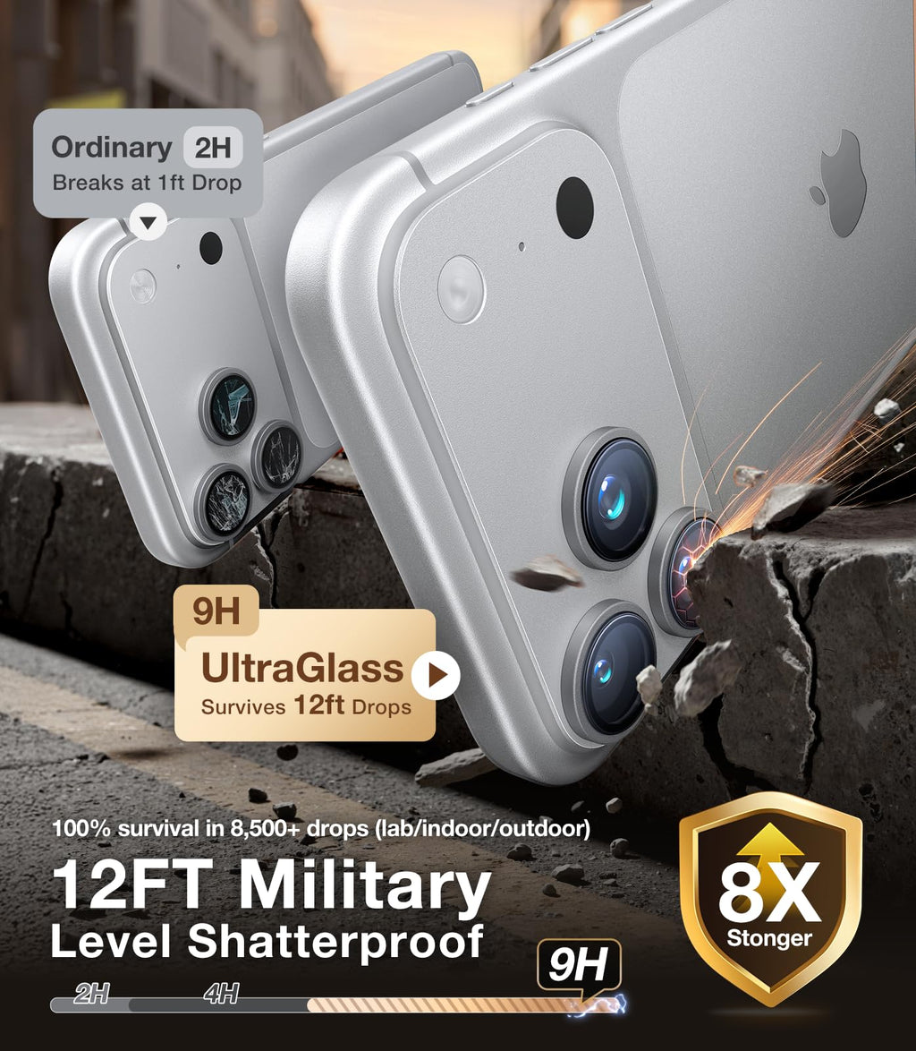 UltraGlass TOP 9H+ Armor for iPhone 17 Pro Privacy Screen Protector, 2 Pack