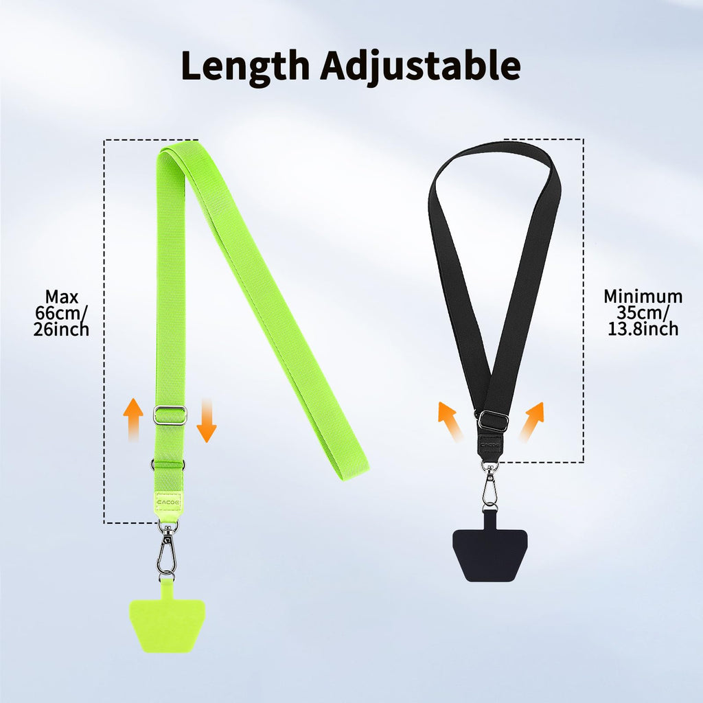 CACOE Phone Lanyard, Black+Gray, 2 Pack
