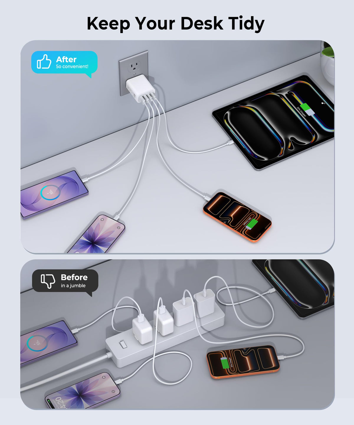 [2-Pack] USB C Wall Charger, 40W Type C Charger Fast Charging Blocks