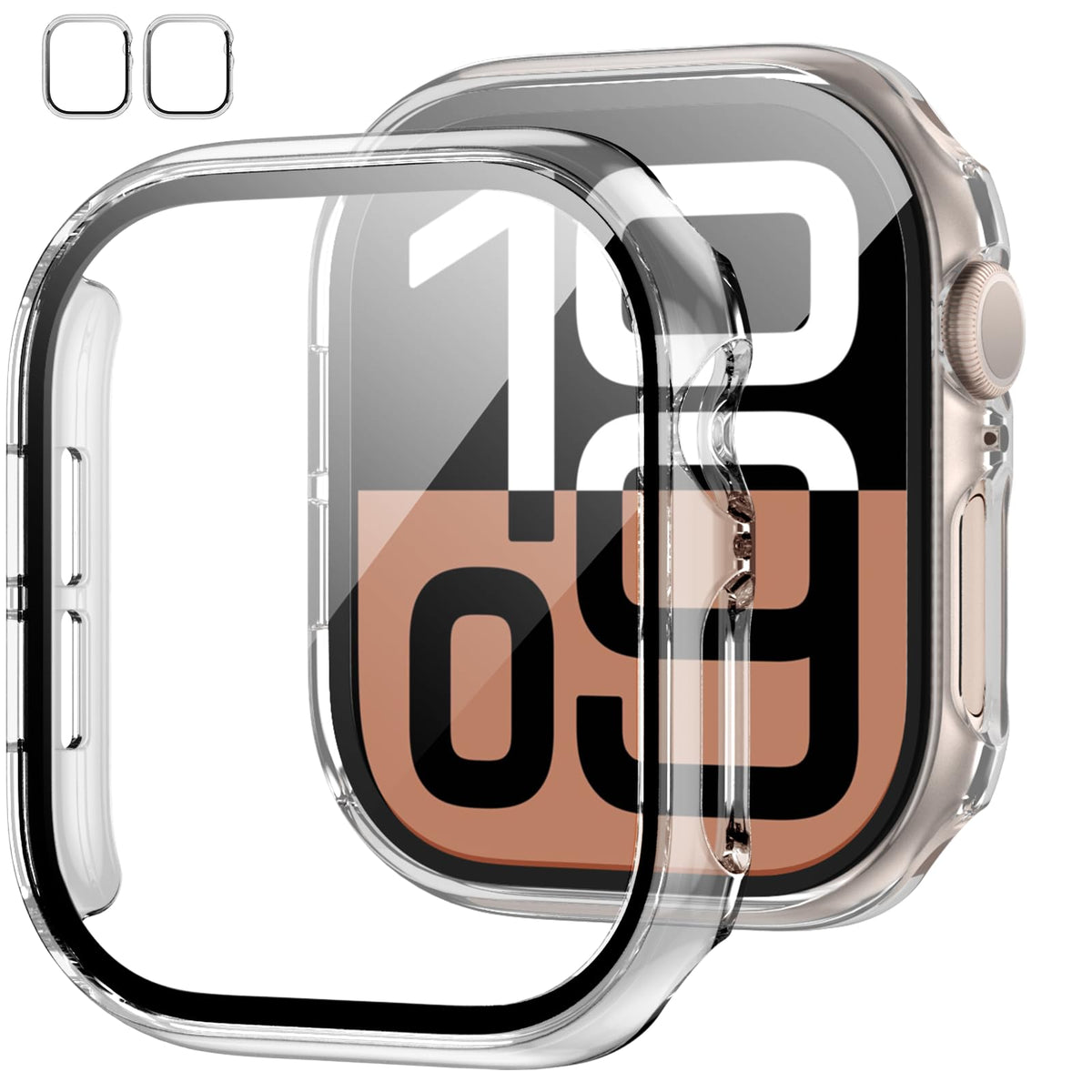 JZK Case with Screen Protector for Apple Watch SE3 Series 6/5/4 40mm,Clear
