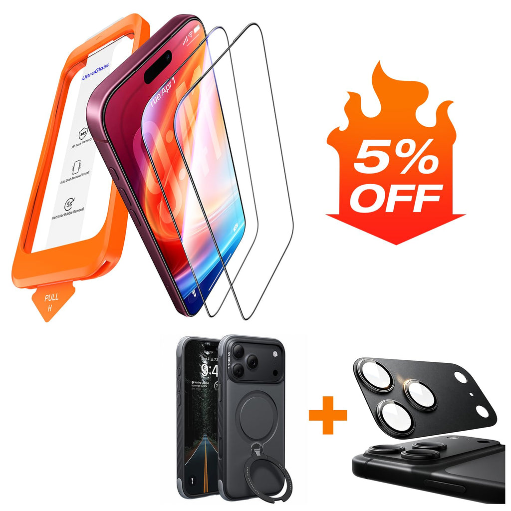 UltraGlass TOP 9H+ Armor for iPhone 17 Pro Privacy Screen Protector, 2 Pack
