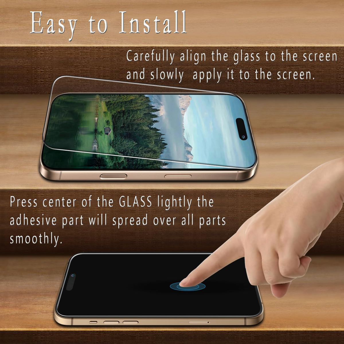 2 Pack Screen Protector for iPhone 16 Pro Max Tempered Glass