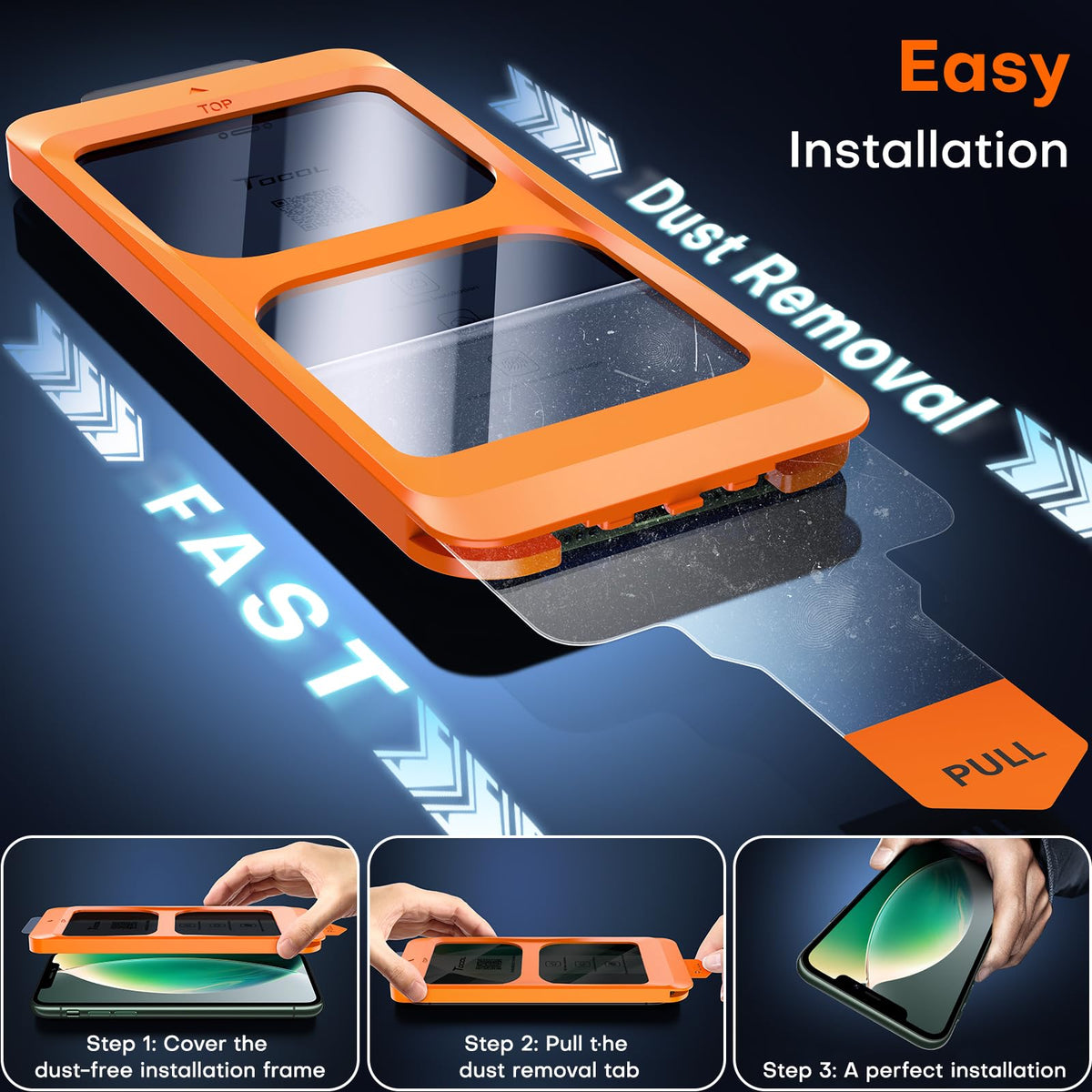 TOCOL for iPhone 17 Pro Max Screen Protector, Easy Installation
