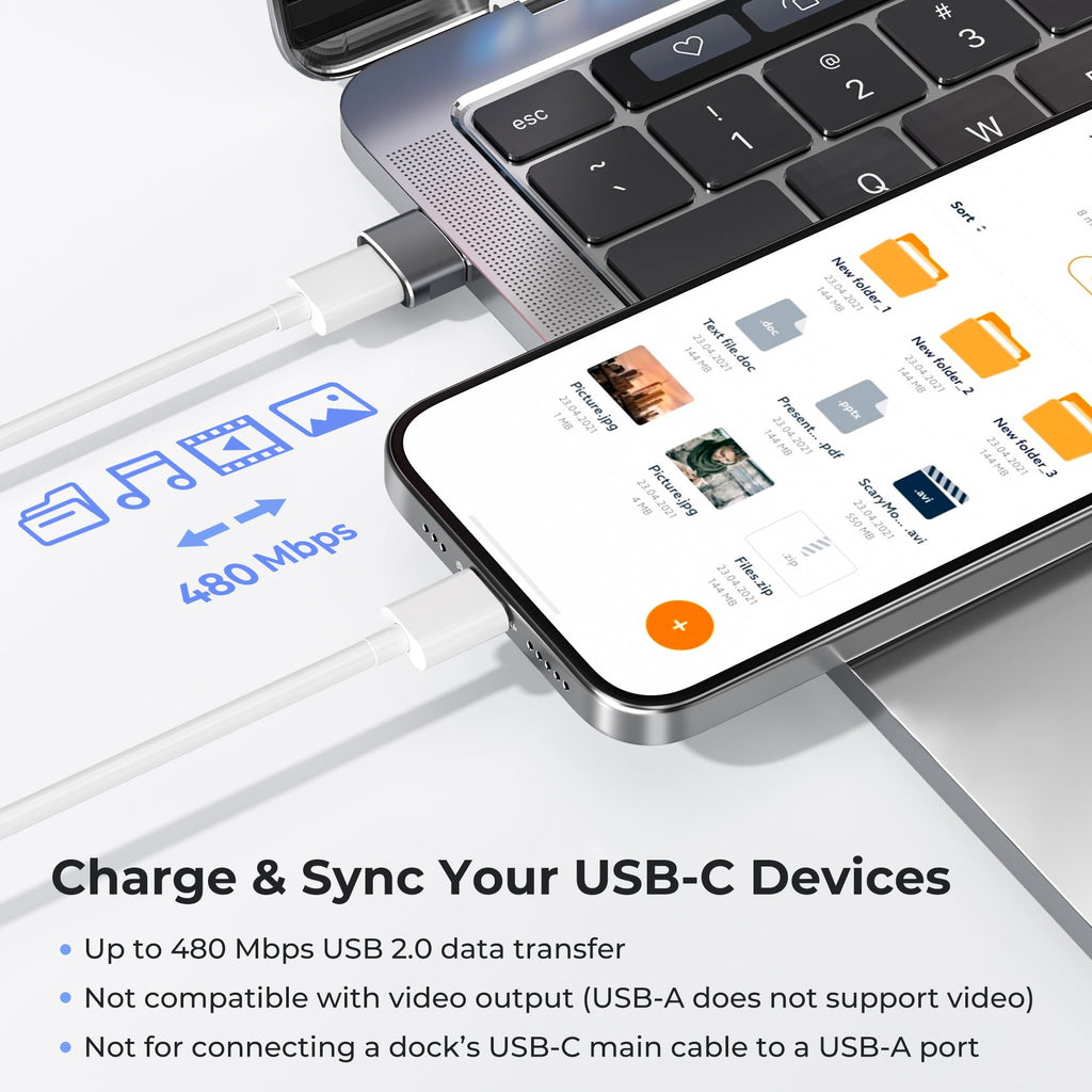 Basesailor USB C Female to USBA Male Adapter,Type C Charger Cable Connector
