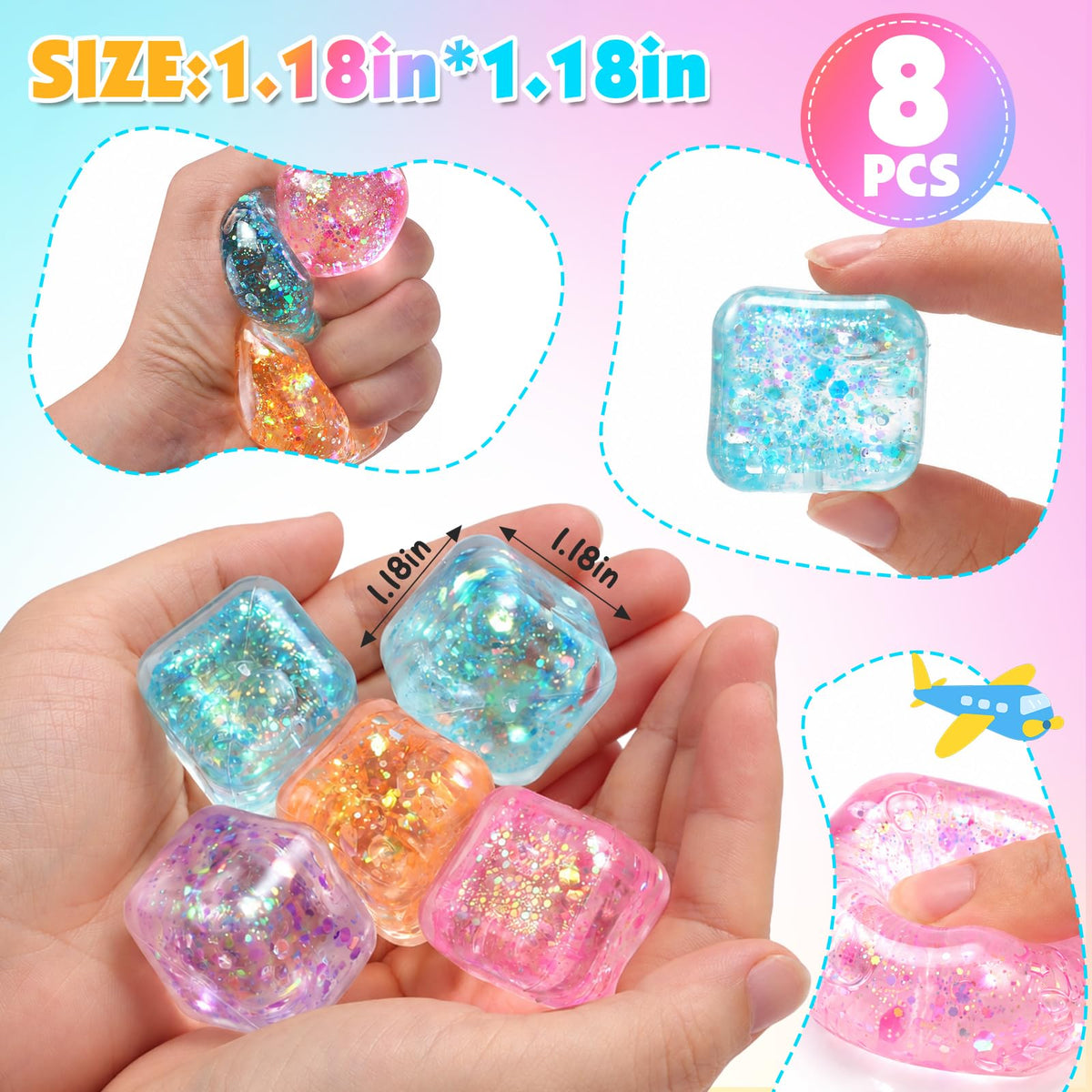 VESPRO 12Pack Fidget Toys Squishy ，Cute Bear Squeeze Ball