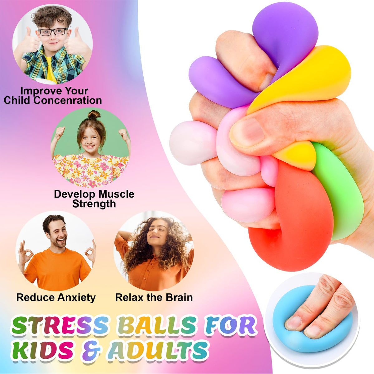 VISCOO 12 Pack Slow Rising Stress Cube, Stress Balls Fidget Squishy Toys