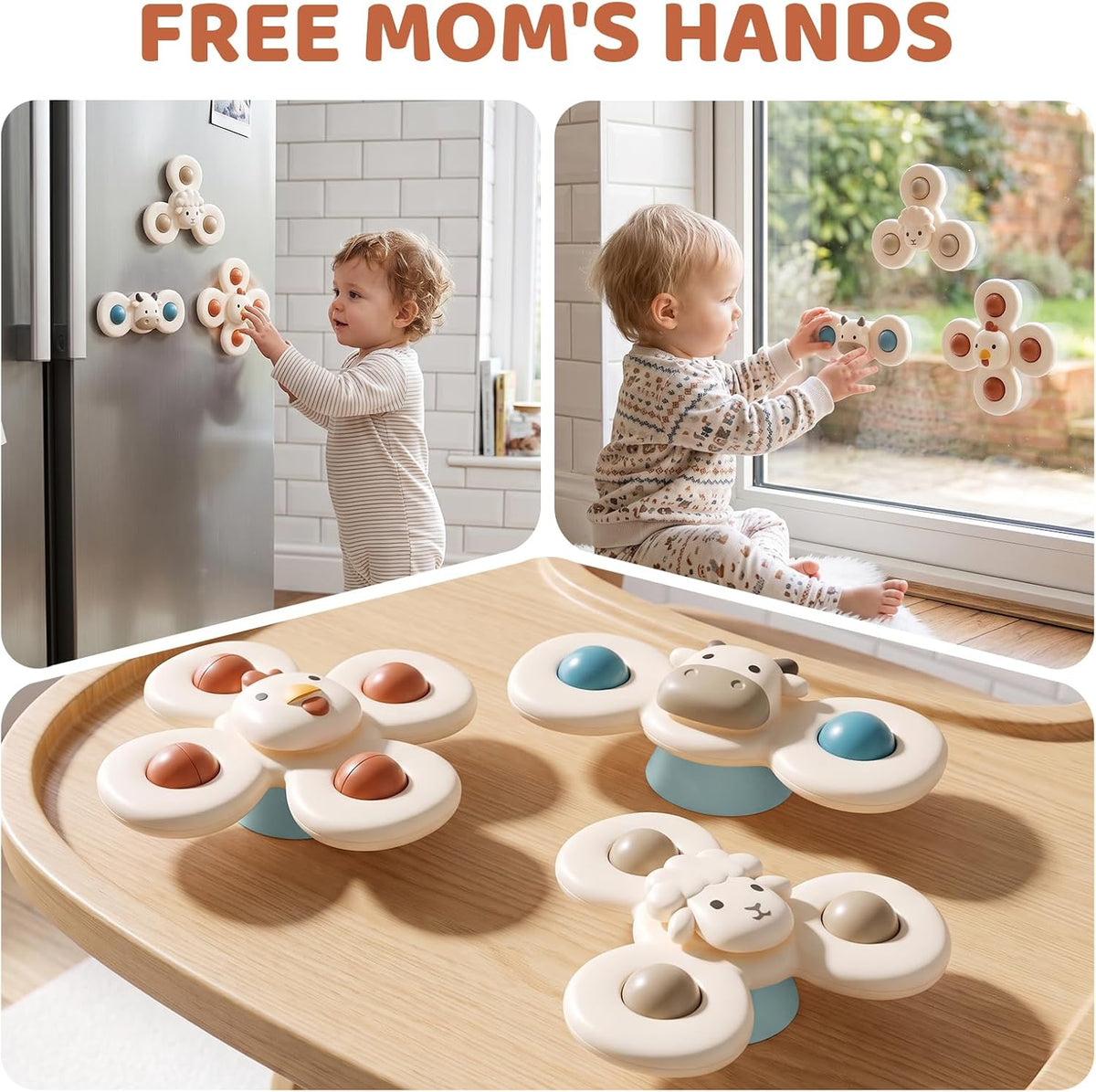 ALASOU Suction Cup Spinner Airplane Travel Toys for 1 Year Old Boy Girl