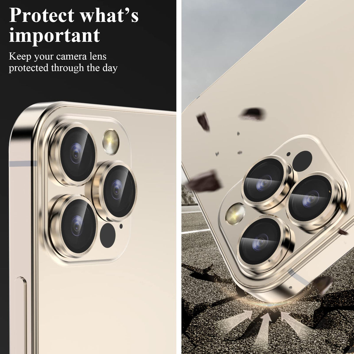 YWXTW Camera Lens Protector for iPhone 16 Pro/iPhone 16 Pro Max, [1 Step Installation Tray] Tempered Glass Screen Protector Metal Individual Camera Cover Accessories Case Friendly (Desert Titanium)