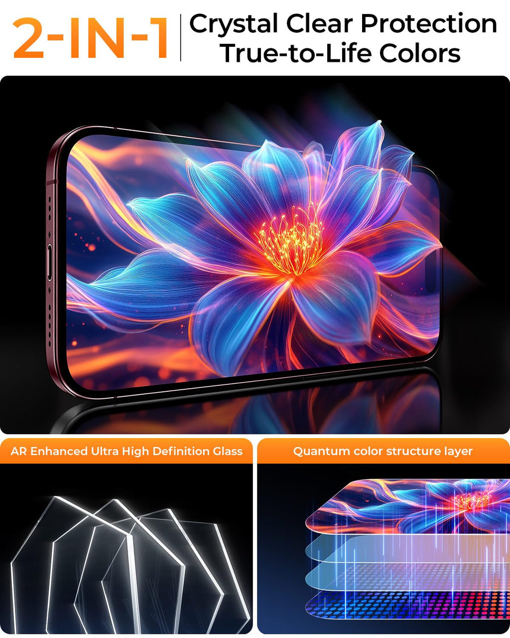 DIMONCOAT Top 9H++ Glass 2 Pack for iPhone 17 Pro Screen Protector 6.3''