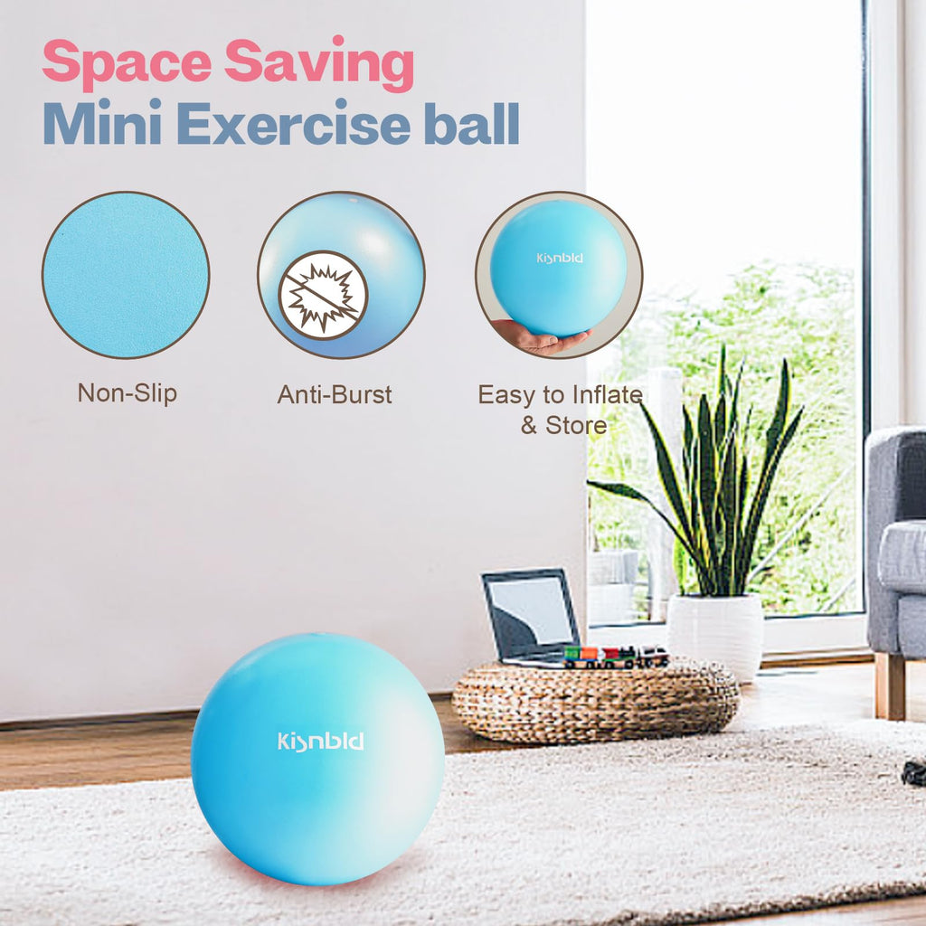kisnbld 9 Inch Pilates Ball, Small Exercise Ball for Core &Physical Therapy