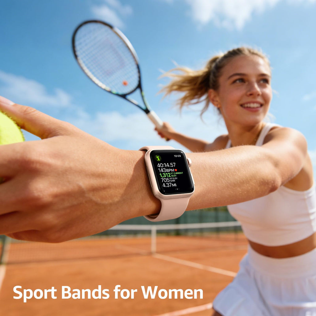 6 Pack Sport Silicone Bands Compatible with Apple Watch Band for Women Men