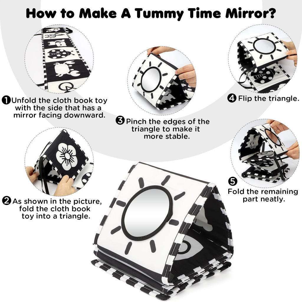 URMYWO Black and White Baby Toy, Tummy Time High Contrast Newborn Toys
