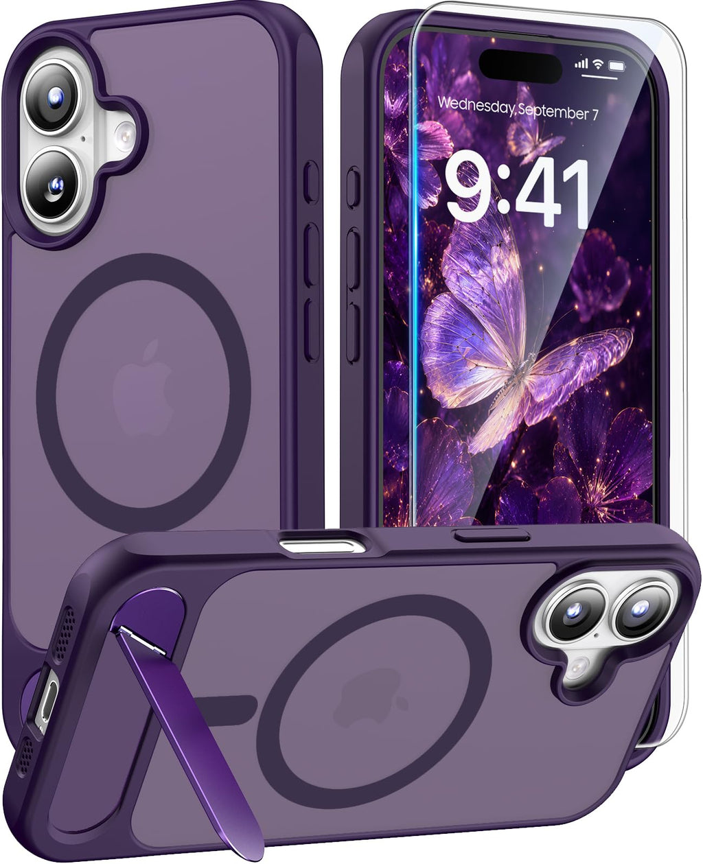 Magnetic for iPhone 15 Case with Stand, Clear