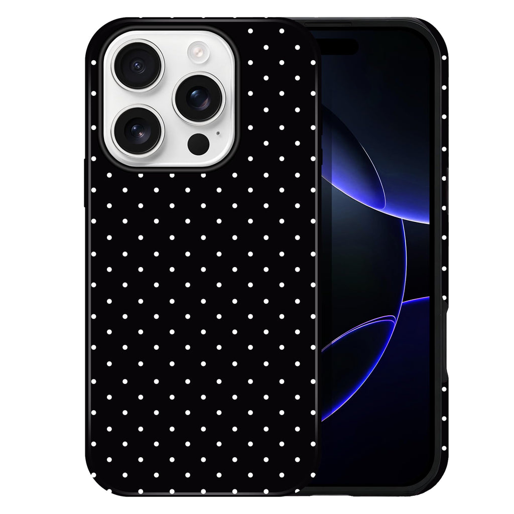 Polka Dot Pattern Phone Case for iPhone 16 Pro Max 6.9", Navy
