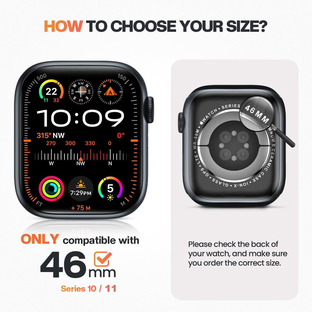 Goton IP67 Waterproof Case with Glass for Apple Watch Series 11/10 46mm