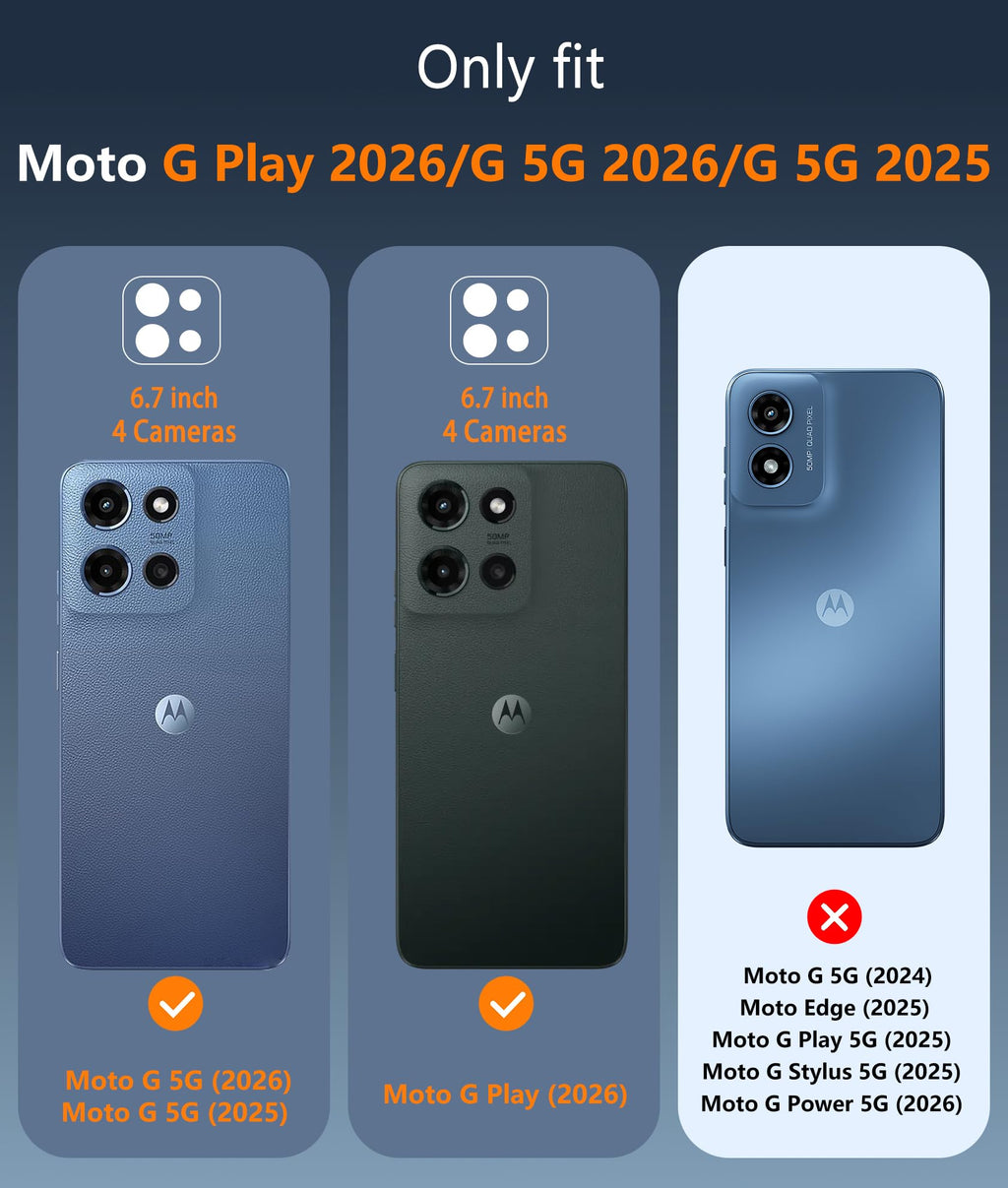 FNTCASE for Moto G-Power-5G-2026/2025 Clear Case with Screen Protector