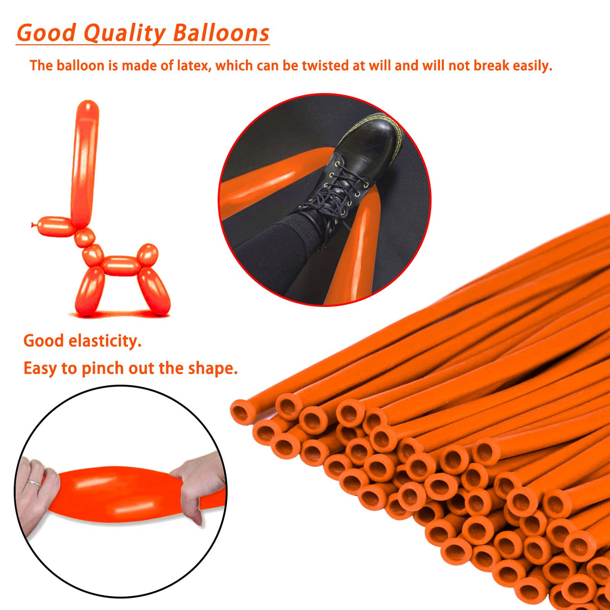 ASIYUHY 260 Balloons Clear Long Balloons 100 Pack Twisting Animal Balloon