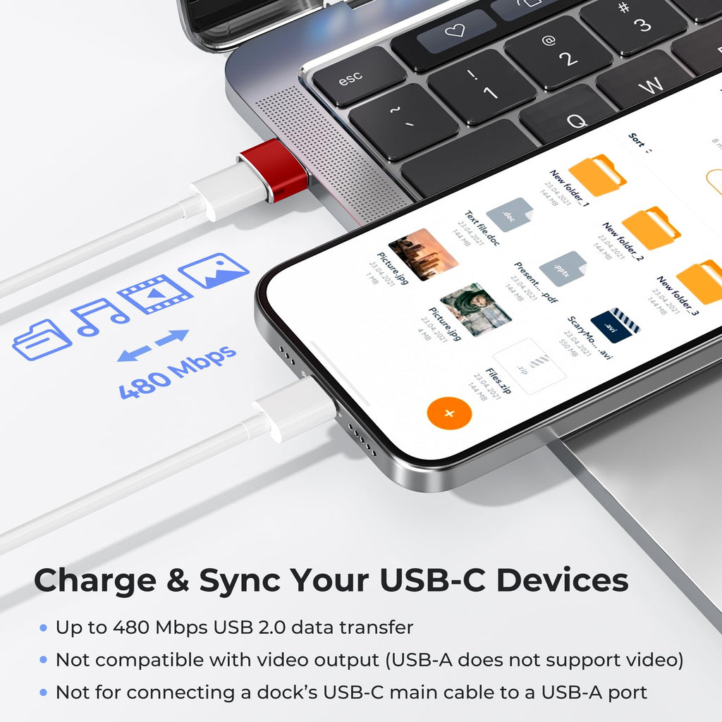 Basesailor USB C Female to USBA Male Adapter,Type C Charger Cable Connector