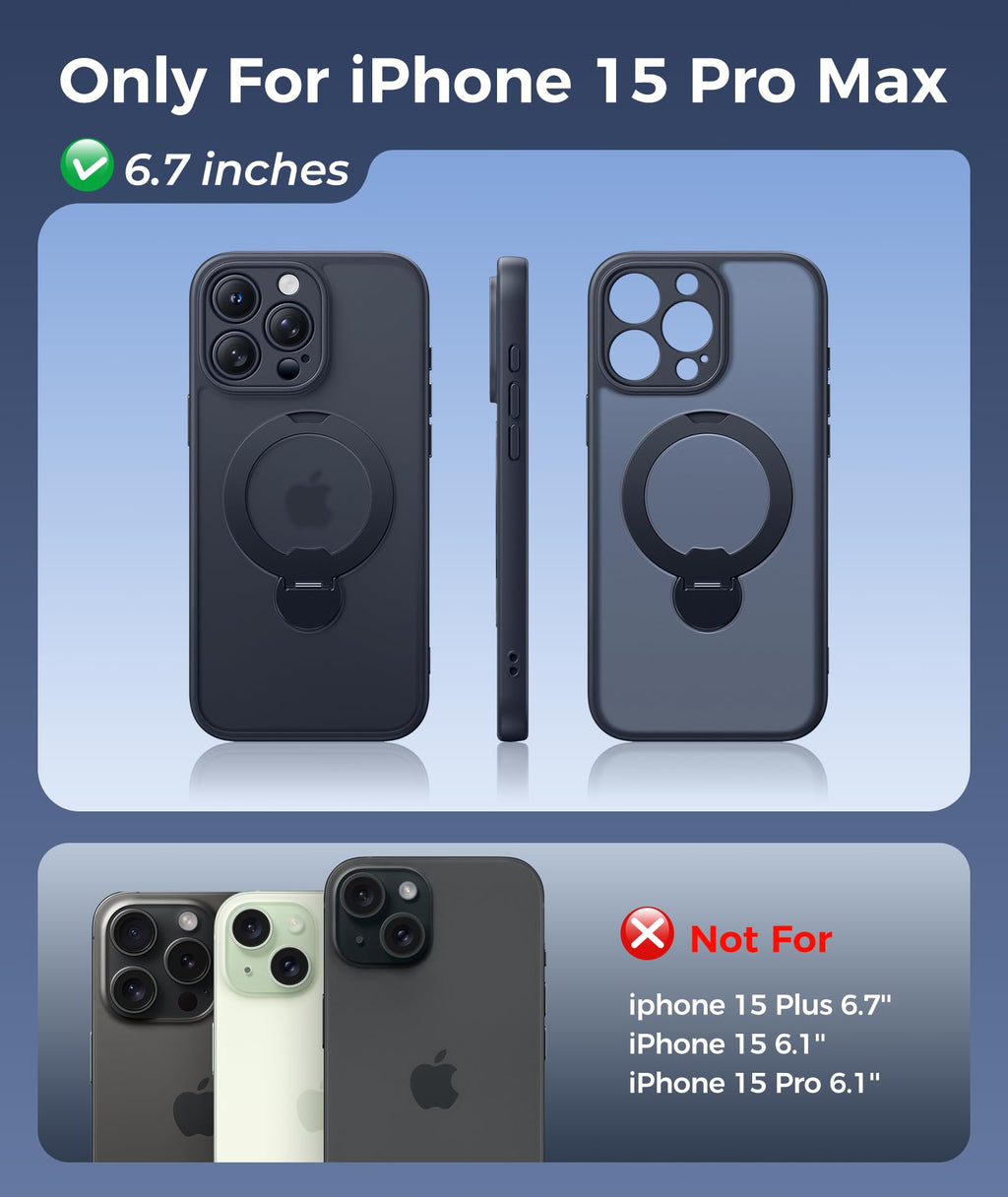 FNTCASE for Samsung Galaxy Z Fold 7 Case with 360 Spin Magnetic Stand Black