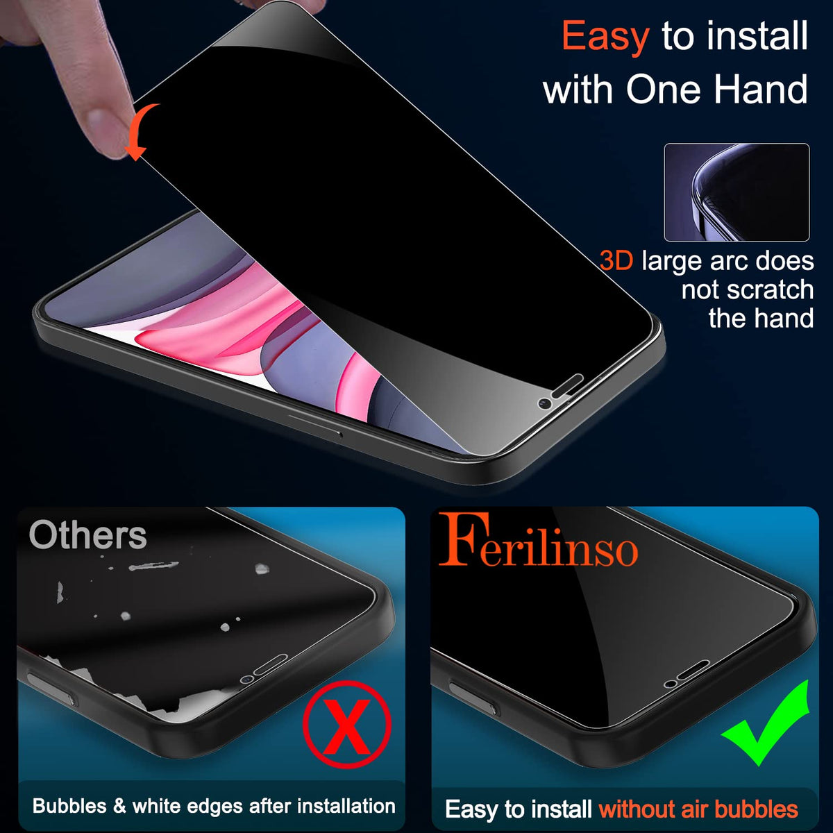 Ferilinso Camera Lens Protector for iPhone 14/15/14 Plus/15 Plus/13/13 Mini