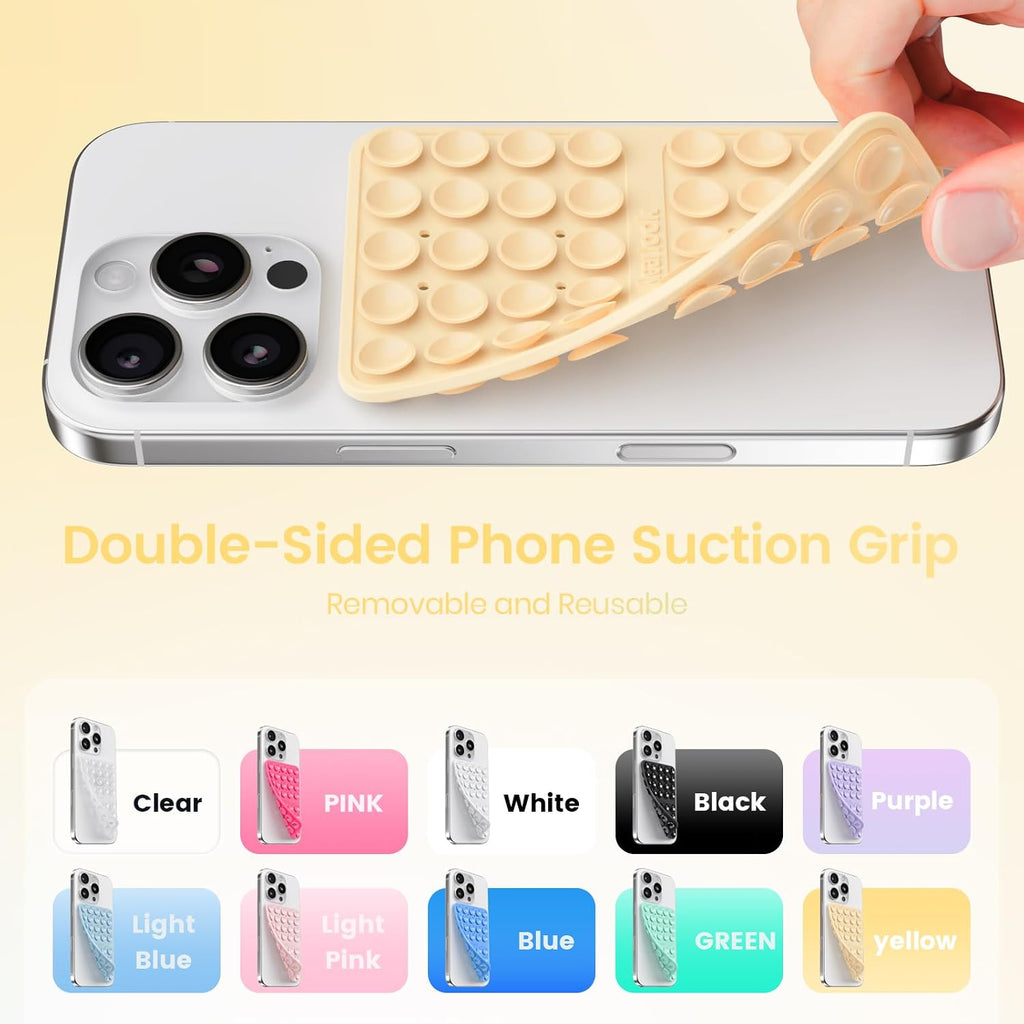 Klearlook 4PCS Silicone Double Sided Suction Cup Phone Case, Combination C