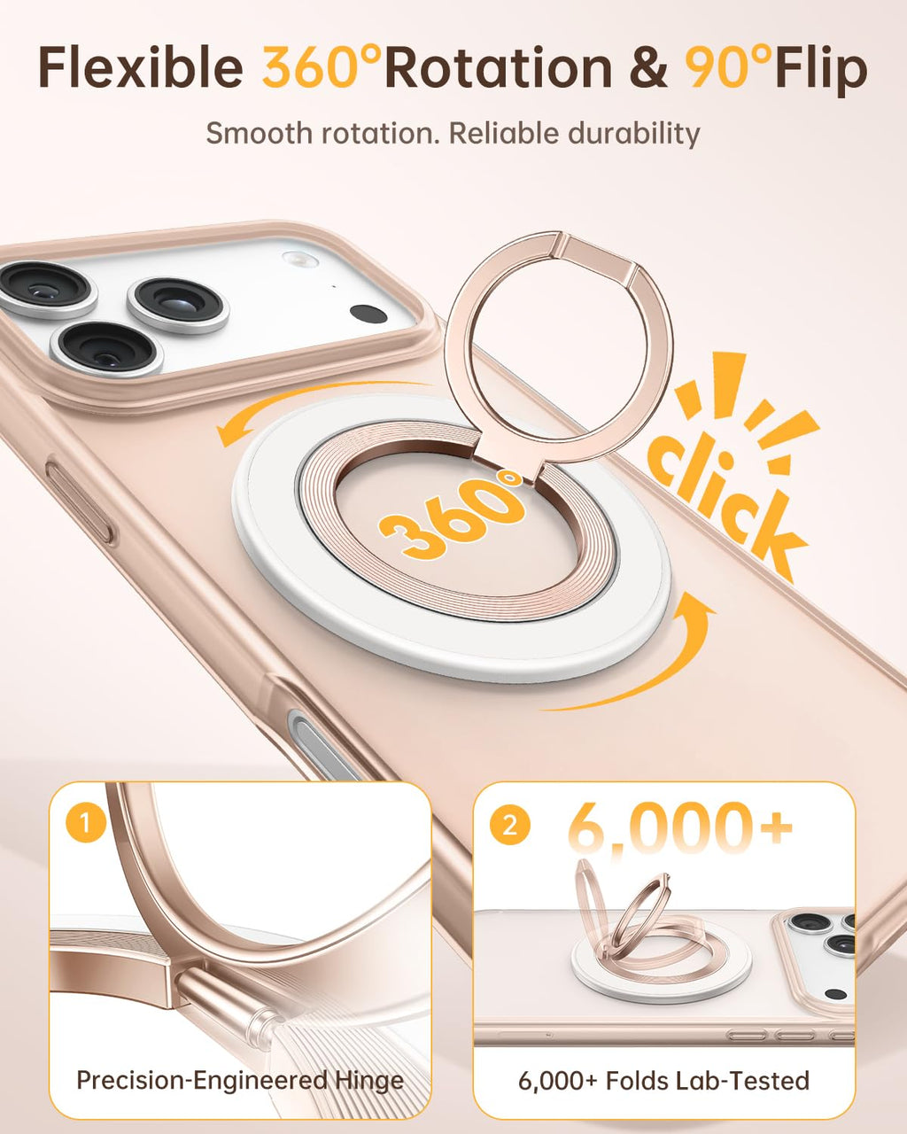SYNCWIRE for MagSafe Phone Grip, Magnetic Phone Ring Holder Stand Kickstand