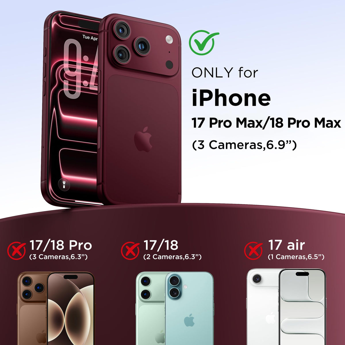 Magnetic for iPhone 18 Pro Max /17 Pro Max Case, Lilac Purple