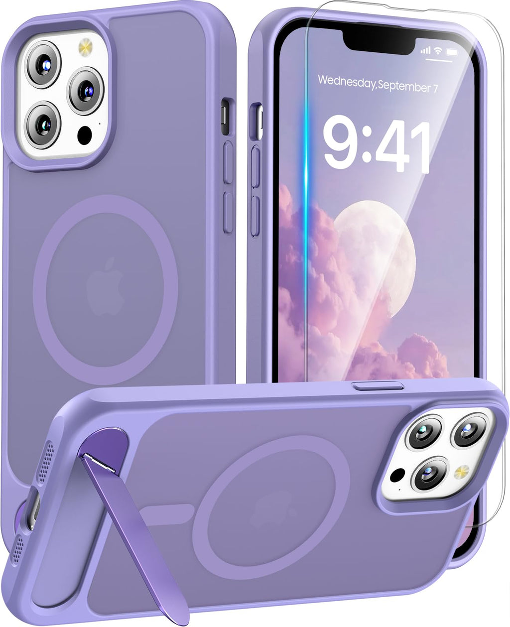 Magnetic for iPhone 15 Case with Stand, Clear