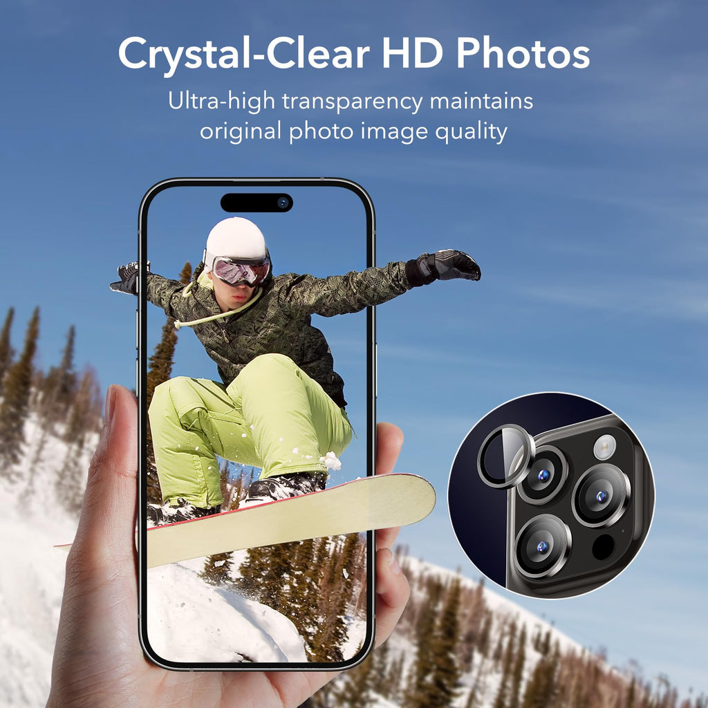 ESR for iPhone Duo Camera Lens Protector, 2 Pack, Black